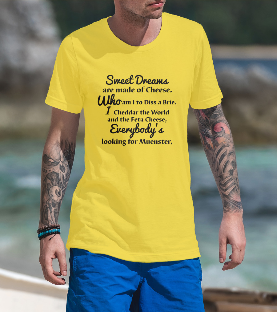 Sweet Dreams Are Made Of Cheese Who Am I To Diss A Brie I Cheddar The World And The Feta Cheese Everybody's Looking For Muenster T-Shirt