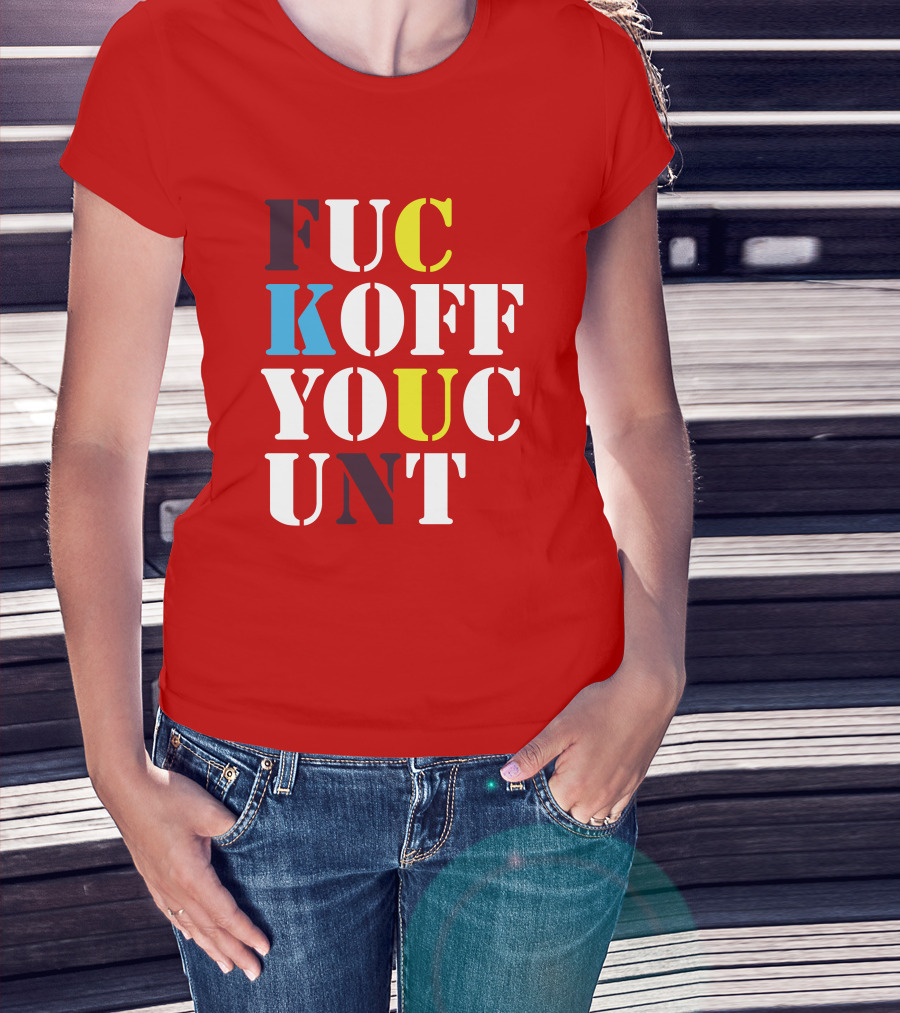 Dave Surman FUC KOFF YOUC UNT Text T-Shirt