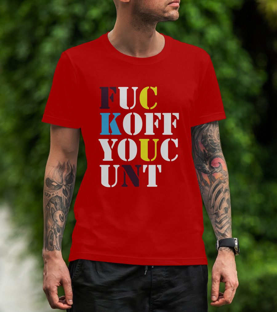 Dave Surman FUC KOFF YOUC UNT Text T-Shirt