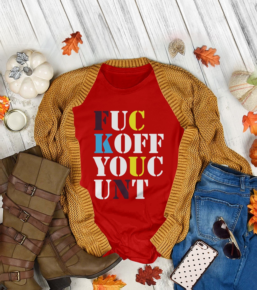 Dave Surman FUC KOFF YOUC UNT Text T-Shirt
