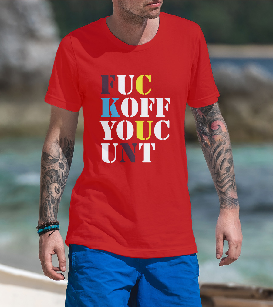 Dave Surman FUC KOFF YOUC UNT Text T-Shirt
