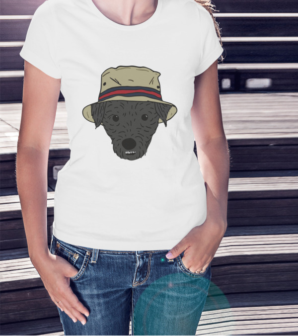 GoneFishingMerch Mortimer And Whitehouse Gone Fishing Dog In Bucket Hat T-Shirt