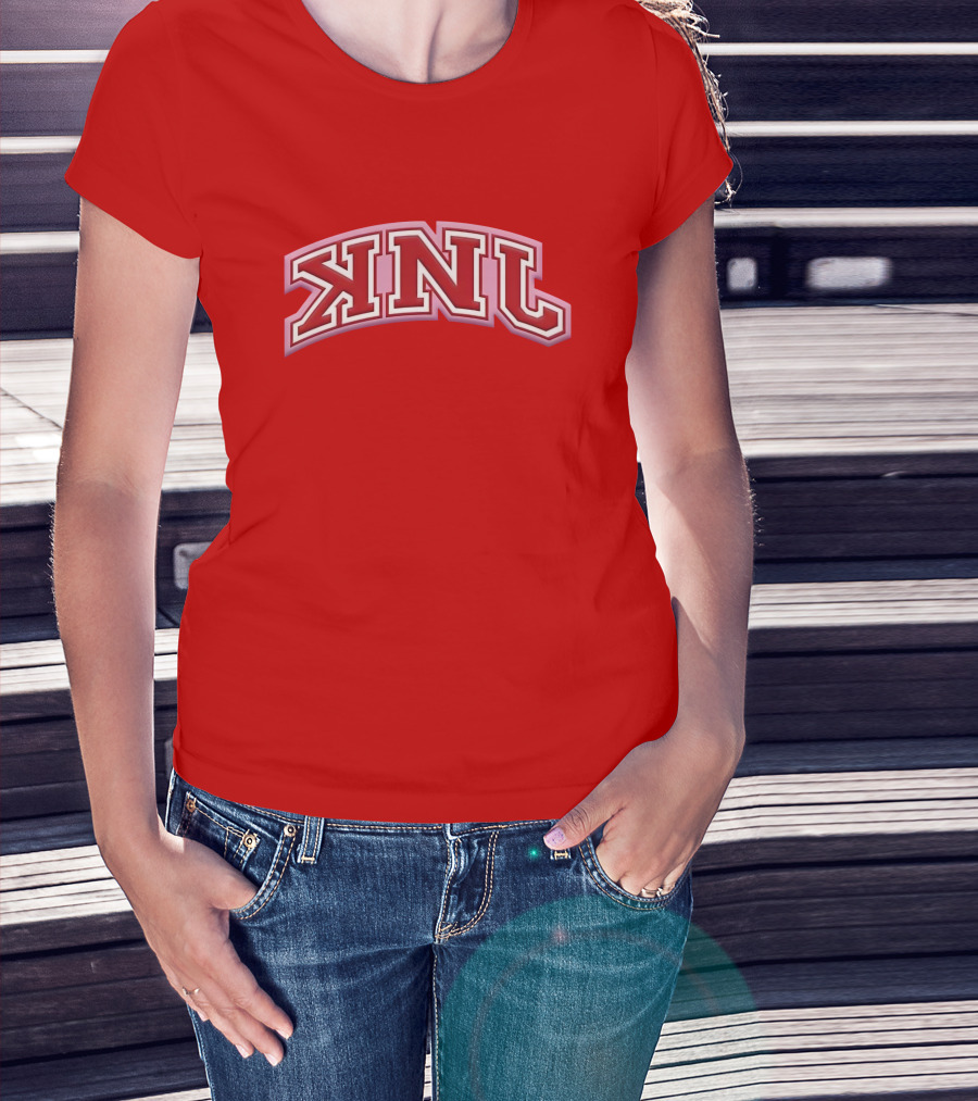 KNJ Merch Collegiate Garnet KNL Arched Text T-Shirt
