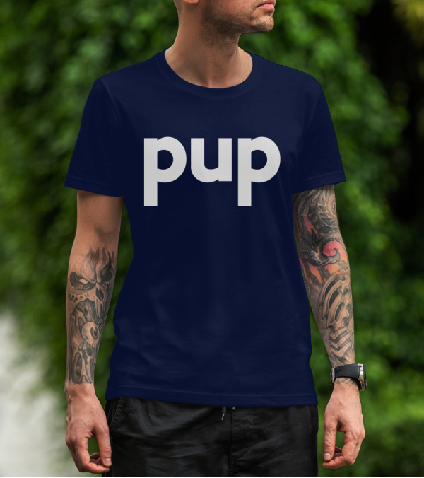 Gannondork Pup Bold Text Navy Background T-Shirt