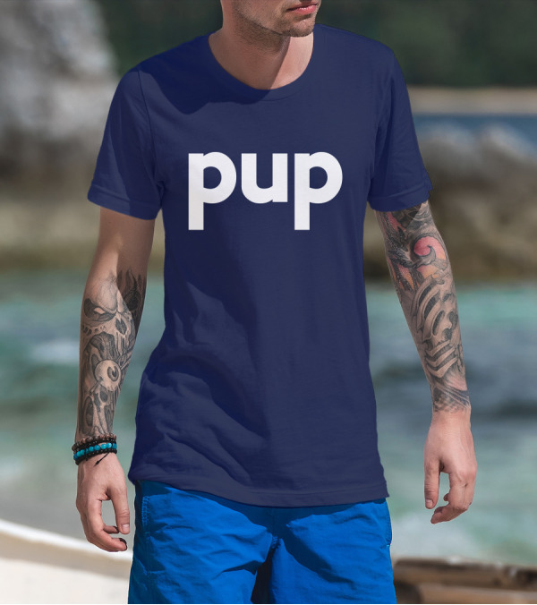 Gannondork Pup Bold Text Navy Background T-Shirt