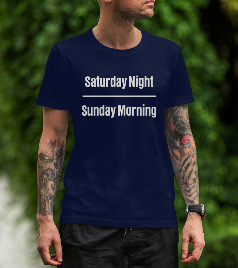 Saturday Night Sunday Morning Thin Line Back To The Island T-Shirt