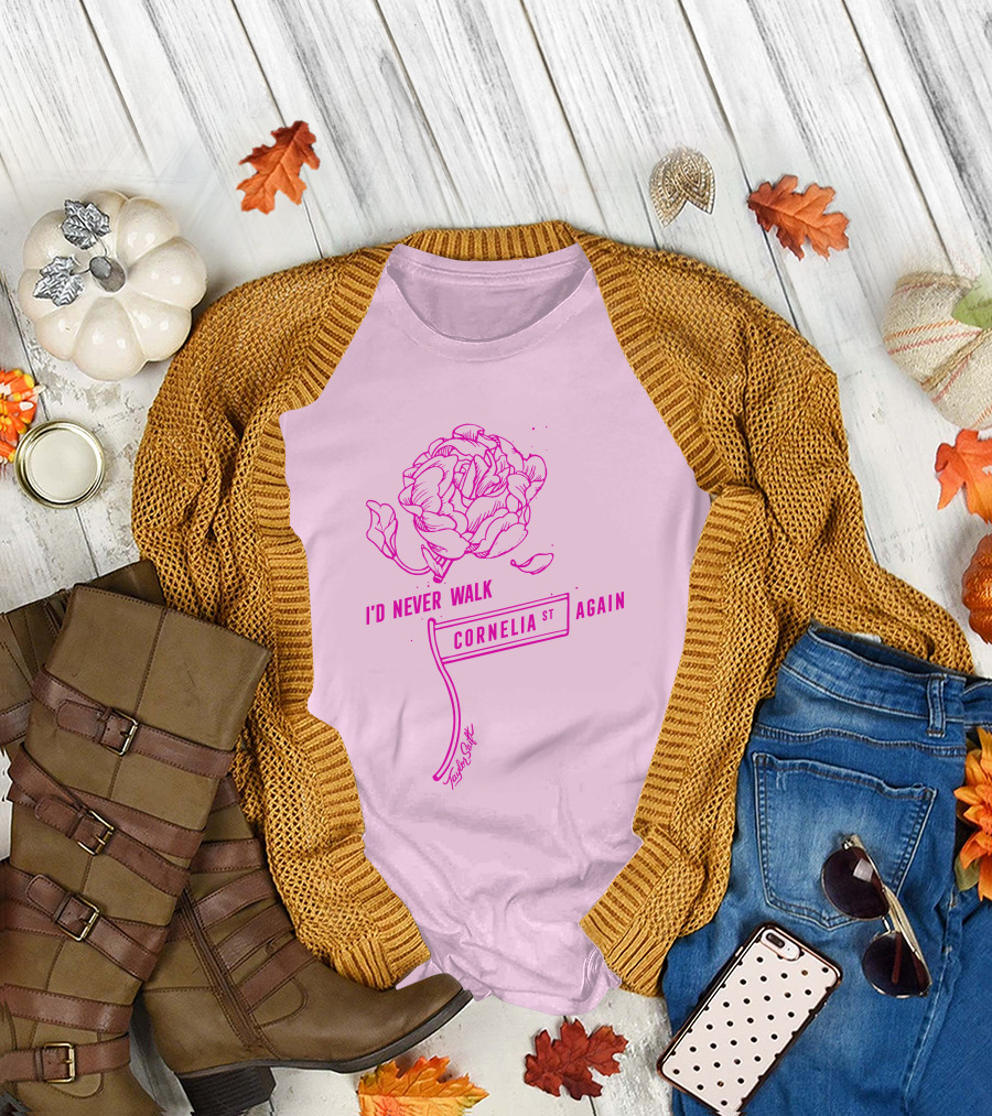 Taylor Swift Cornelia St I'd Never Walk Again Rose Drawing T-Shirt