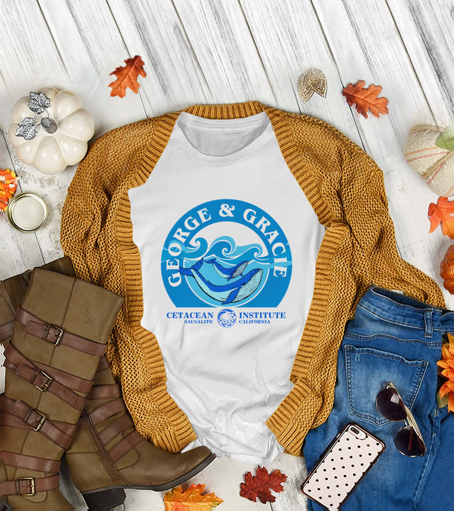 George and Gracie Cetacean Institute Sausalito California Wave T-Shirt