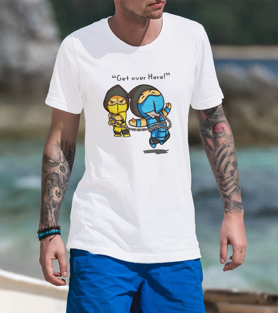 Mortal Kombat Scorpion Chibi Get Over Here The Krypt Classic Scene T-Shirt