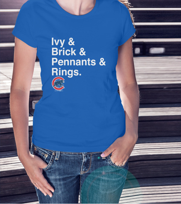 Ivy Brick Pennants Rings Cubs T-Shirt