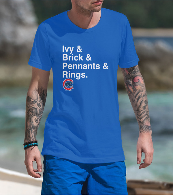 Ivy Brick Pennants Rings Cubs T-Shirt