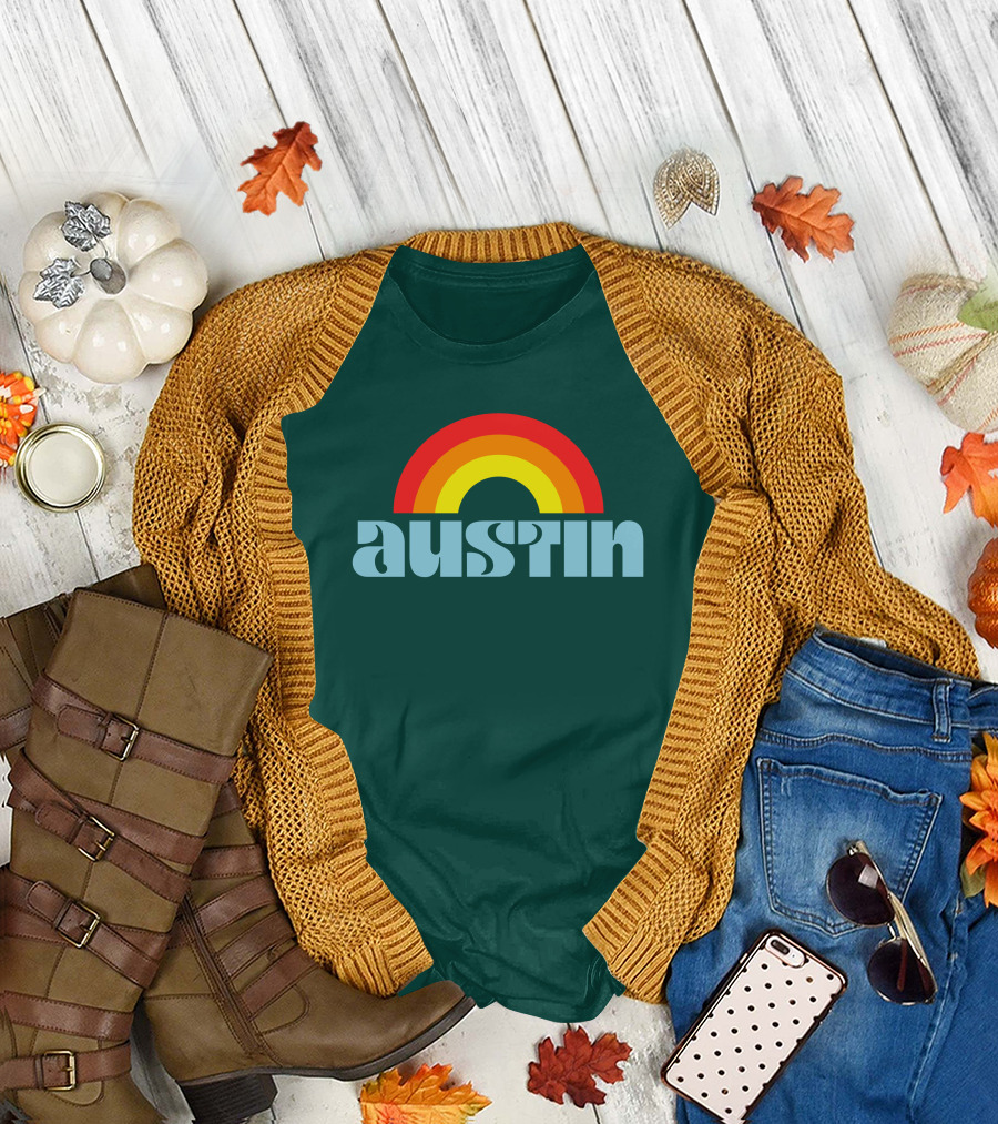 Austin Pride Rainbow Retro T-Shirt