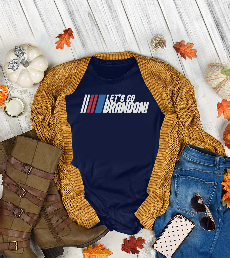 The Daily Wire Shop Let's Go Brandon Racing Stripes T-Shirt