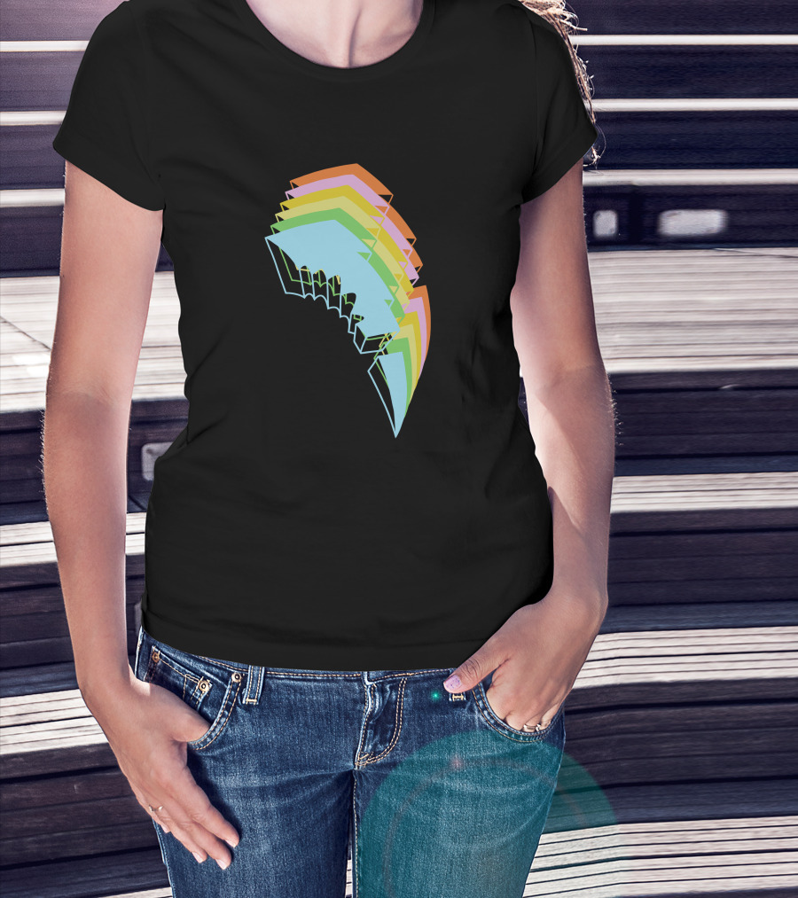 Jauz Merchandise Heybitethis Rainbow Lightning Bolt T-Shirt