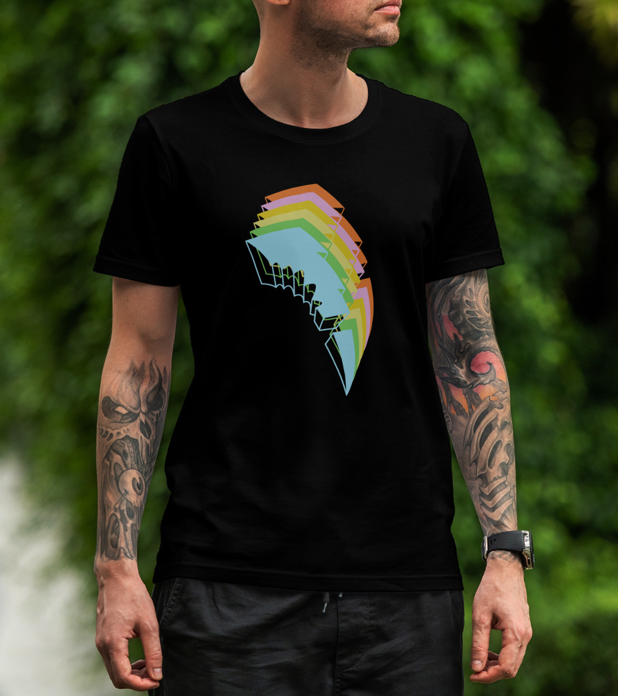 Jauz Merchandise Heybitethis Rainbow Lightning Bolt T-Shirt