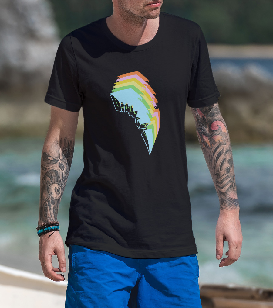 Jauz Merchandise Heybitethis Rainbow Lightning Bolt T-Shirt