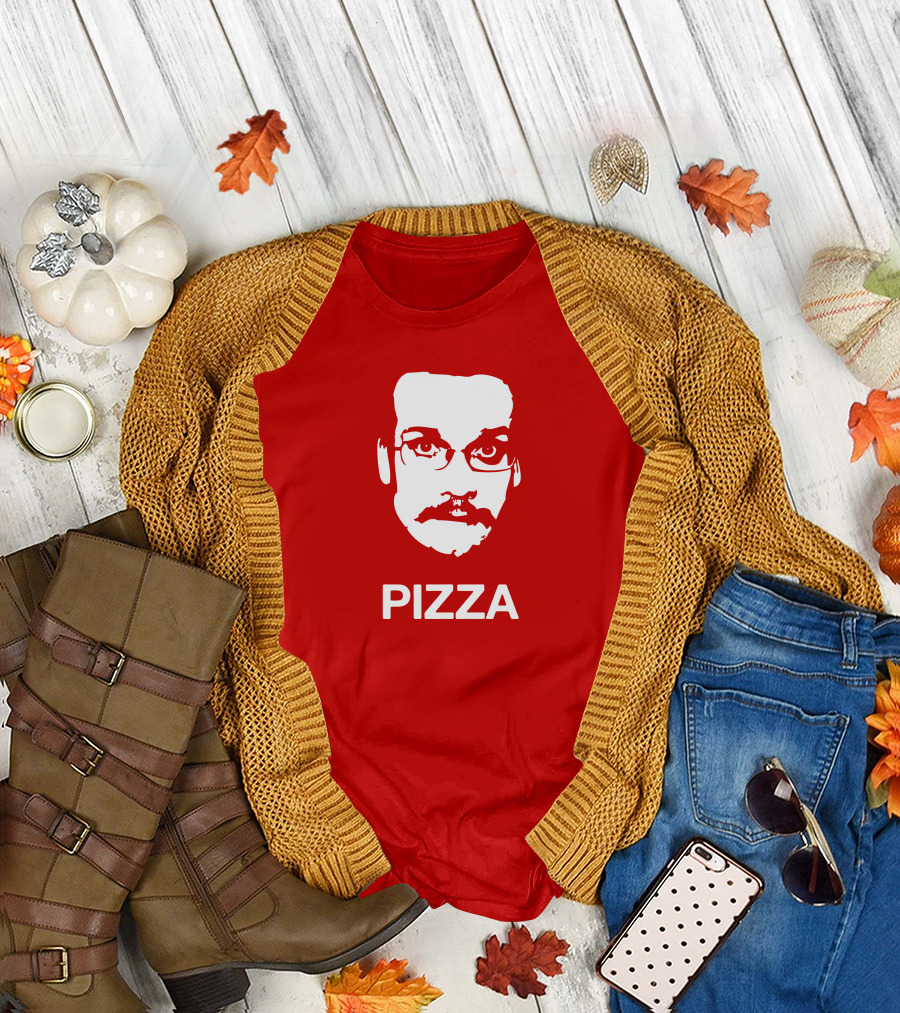 Drawfee Merch Pizza John DFTBA Face Silhouette Red T-Shirt