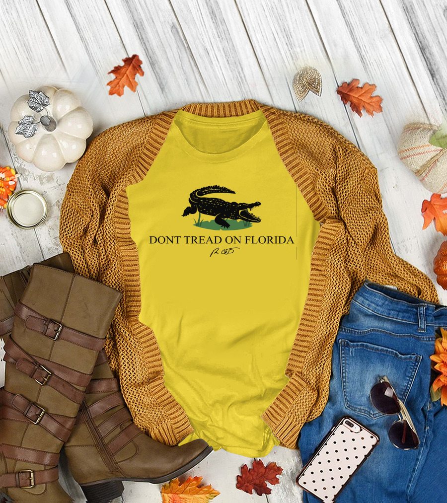 Gov Ron Desantis Dont Tread On Florida Crocodile Symbol and Signature T-Shirt