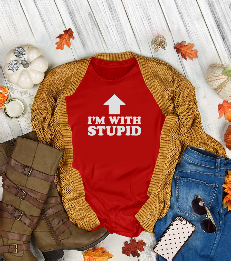 Vlog Creations Merch I'm With Stupid Arrow T-Shirt