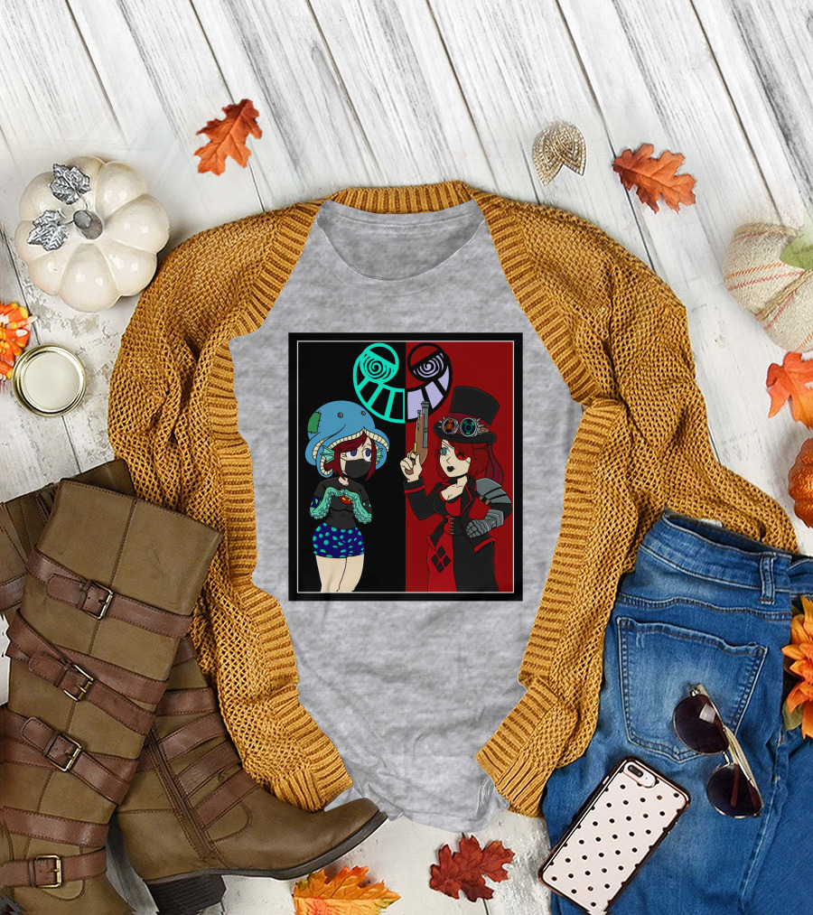 Frenemies Forever Threadless Blowing Off Steam Misssteam Steampunk and Aquatic Duel T-Shirt