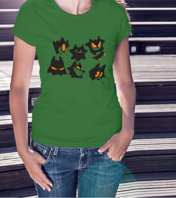 More Gengars 3Buddy And SNC Ghostly Faces Duo Skateboarding Collection T-Shirt