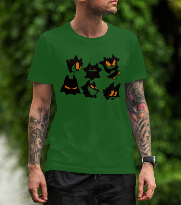 More Gengars 3Buddy And SNC Ghostly Faces Duo Skateboarding Collection T-Shirt