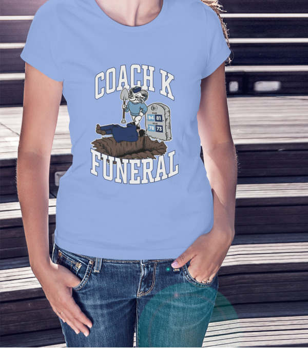 Big Cat Coach K Funeral Digging Cartoon Shovel Logo Dave Portnoy T-Shirt
