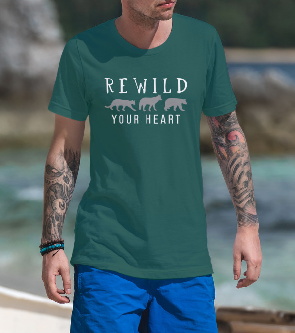 Wolf Conservation Center Store Nywolf Shop Rewild Your Heart Katie Hinde Wolves T-Shirt