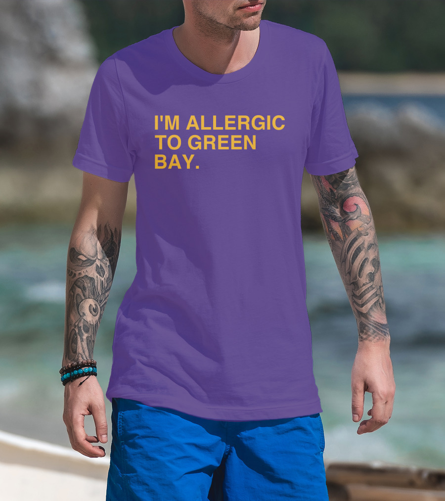 I'm Allergic To Green Bay Packers Football Fan Rivalry T-Shirt