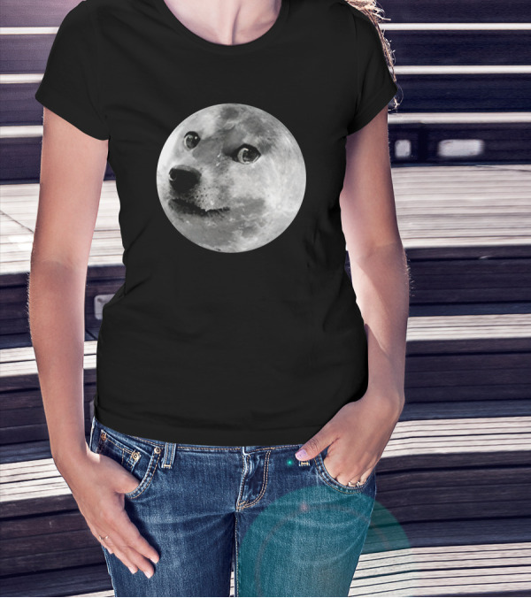 Doge Moon Meme Iconography To The Moon T-Shirt