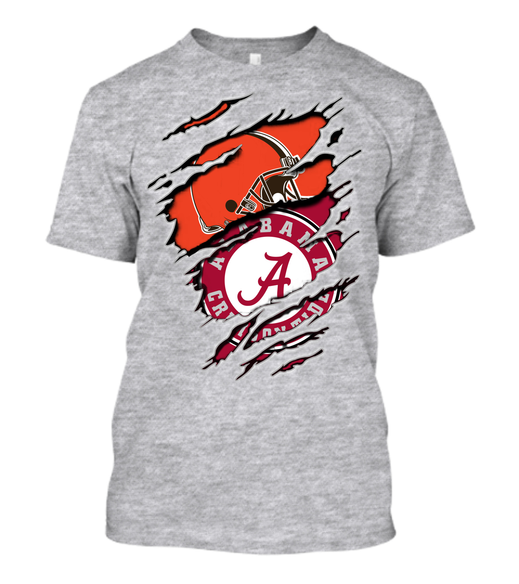 Alabama Crimson Tide Cleveland Browns Football Fan Crossover T-Shirt