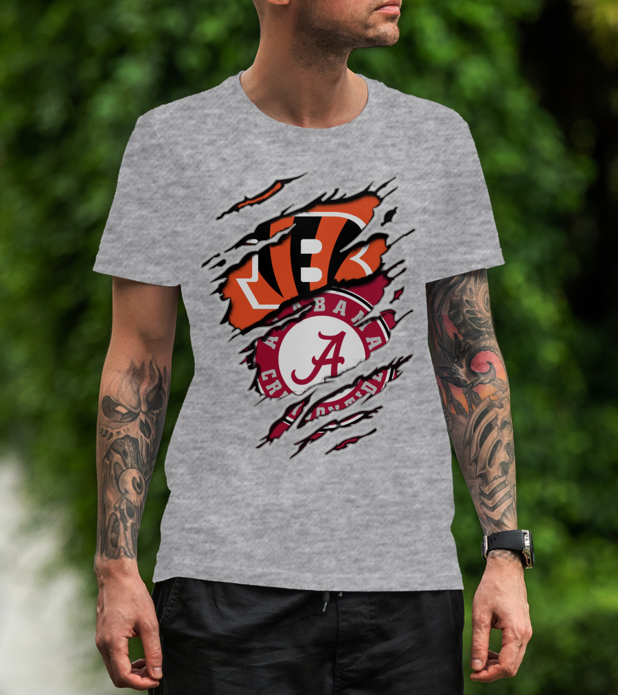 Alabama Crimson Tide Cincinnati Bengals Rip Claw T-Shirt