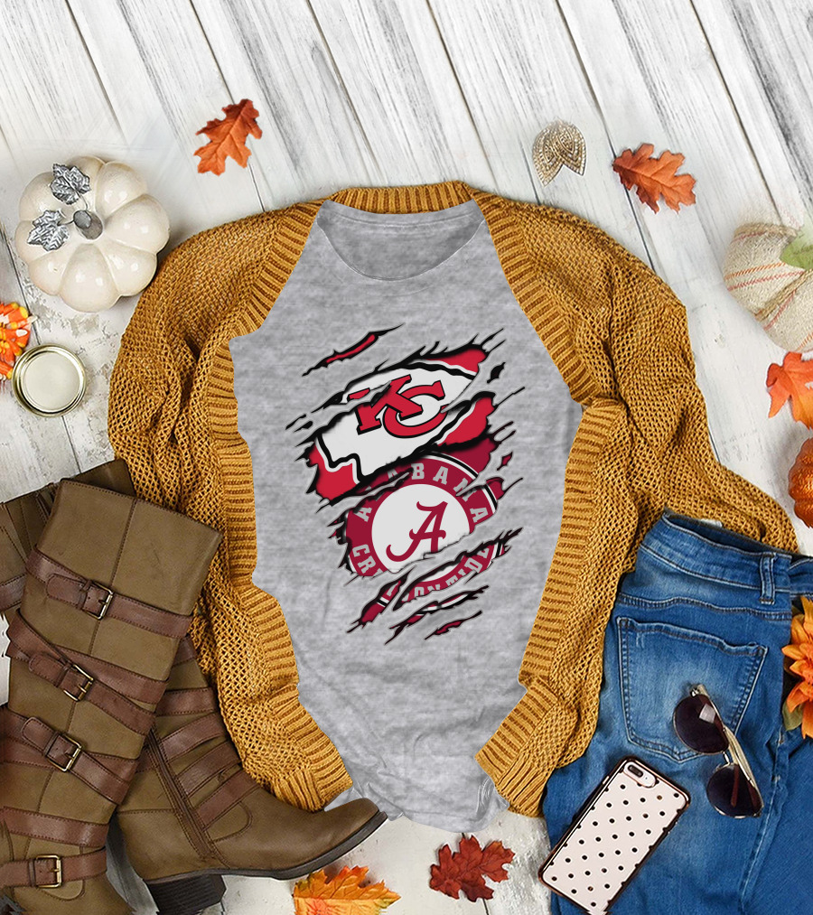 Alabama Crimson Tide And Kansas City Chiefs Fan T-Shirt