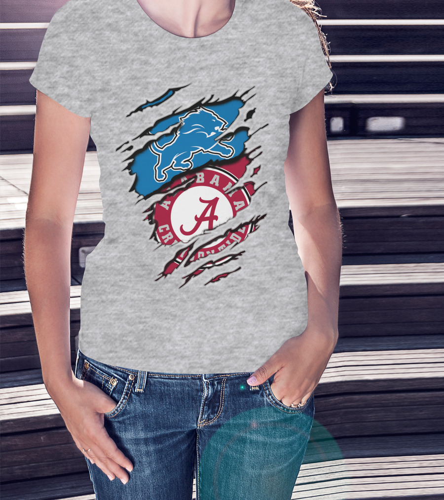 Alabama Crimson Tide Detroit Lions Fusion T-Shirt