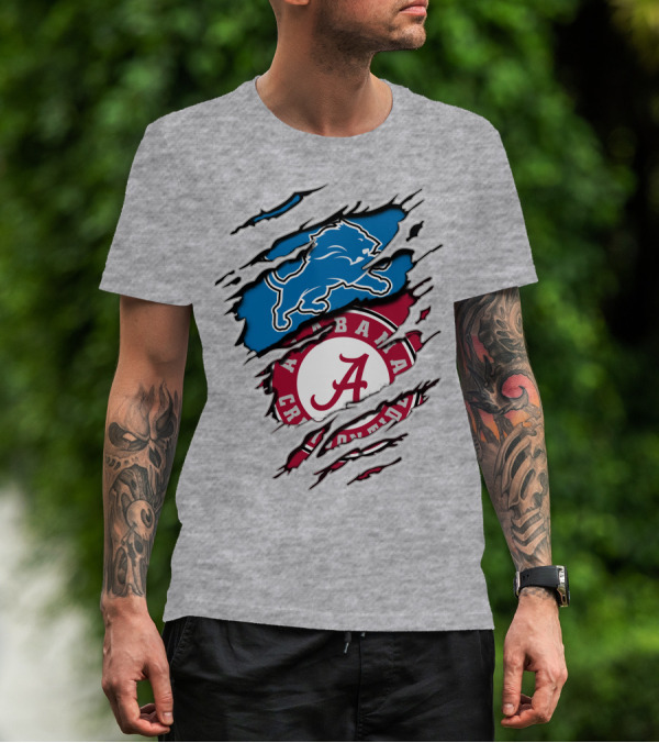 Alabama Crimson Tide Detroit Lions Fusion T-Shirt