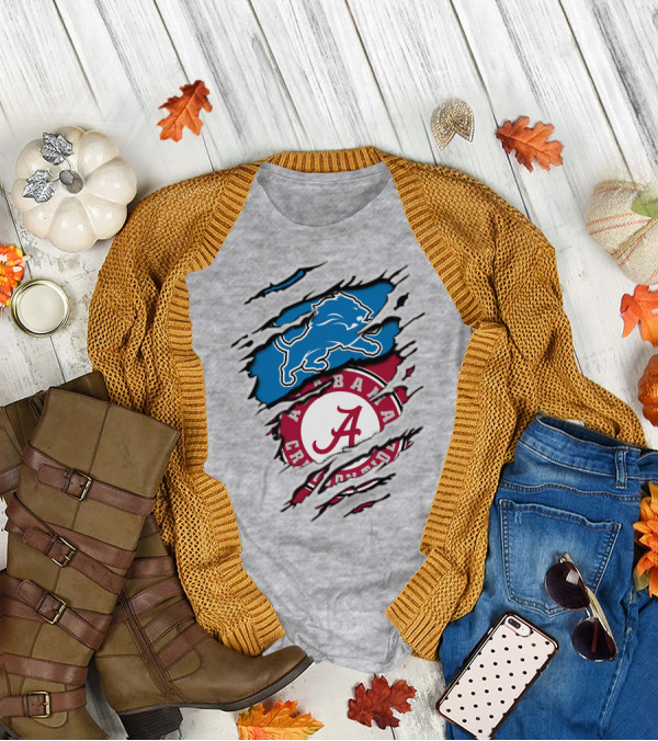 Alabama Crimson Tide Detroit Lions Fusion T-Shirt