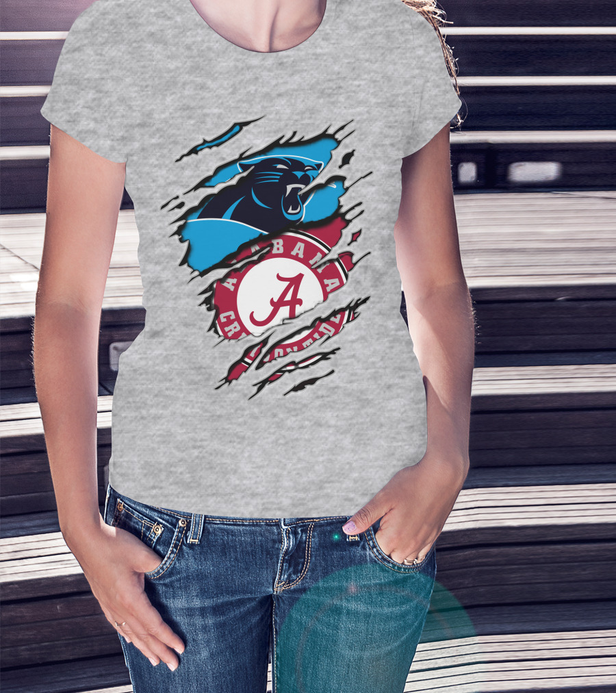 Alabama Crimson Tide Carolina Panthers Torn Claw T-Shirt