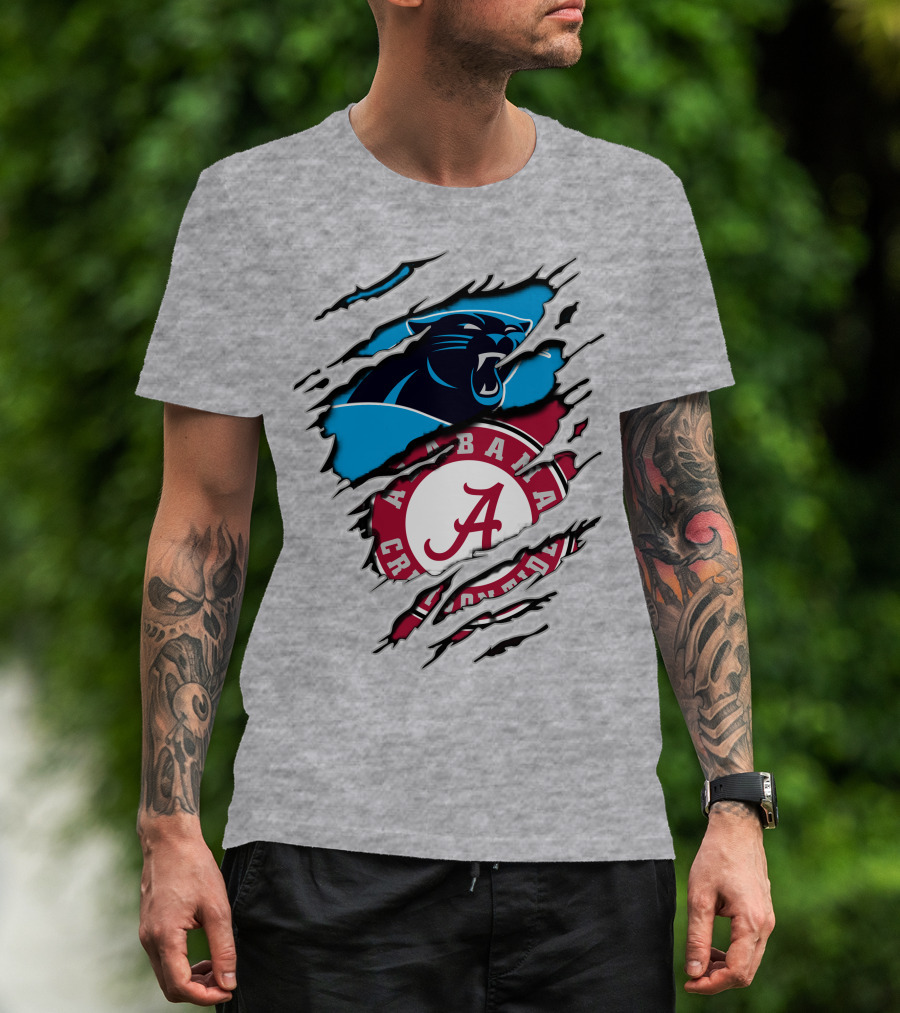 Alabama Crimson Tide Carolina Panthers Torn Claw T-Shirt