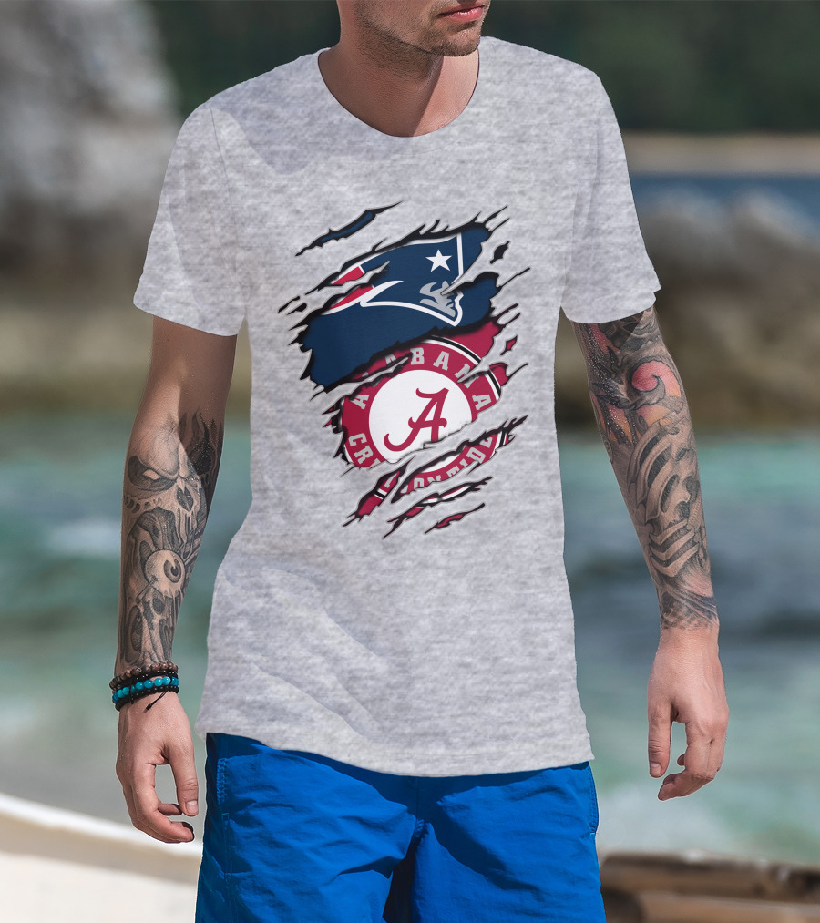 Alabama Crimson Tide Patriots Logo Mashup T-Shirt
