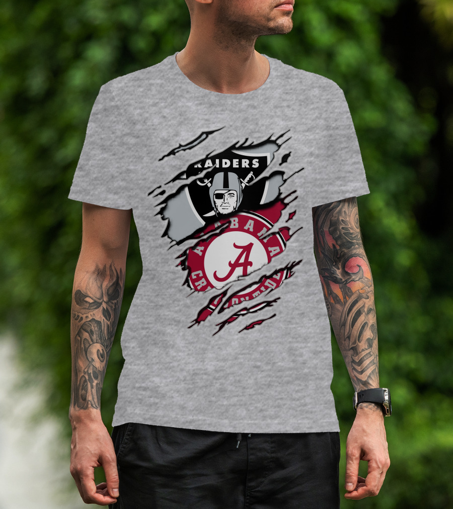 Alabama Crimson Tide Raiders Nfl Crossover T-Shirt