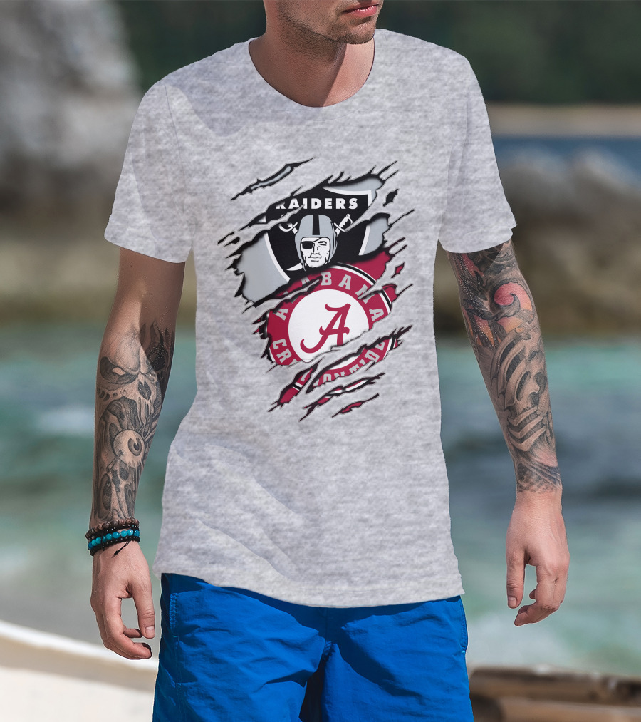 Alabama Crimson Tide Raiders Nfl Crossover T-Shirt