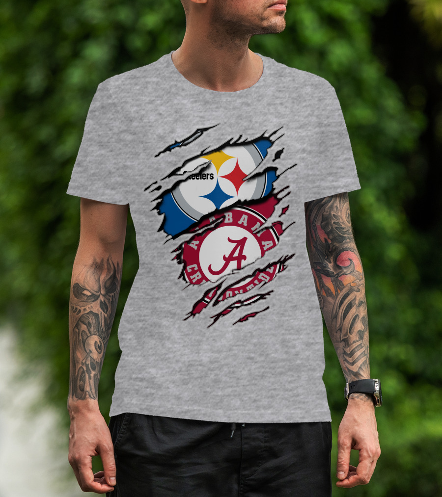 Alabama Crimson Tide Steelers Logo Crossover T-Shirt