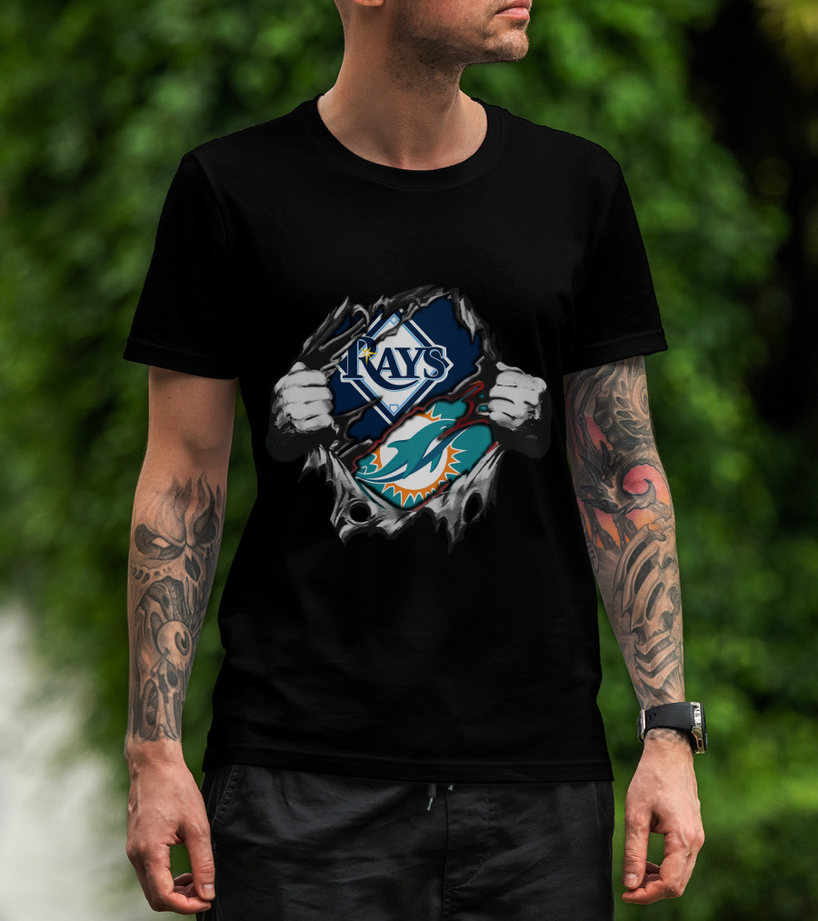 Rays And Dolphins Sports Fan Dual Allegiance T-Shirt