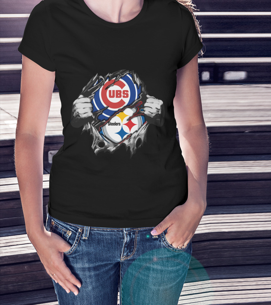Steelers Cubs Logo Mashup T-Shirt