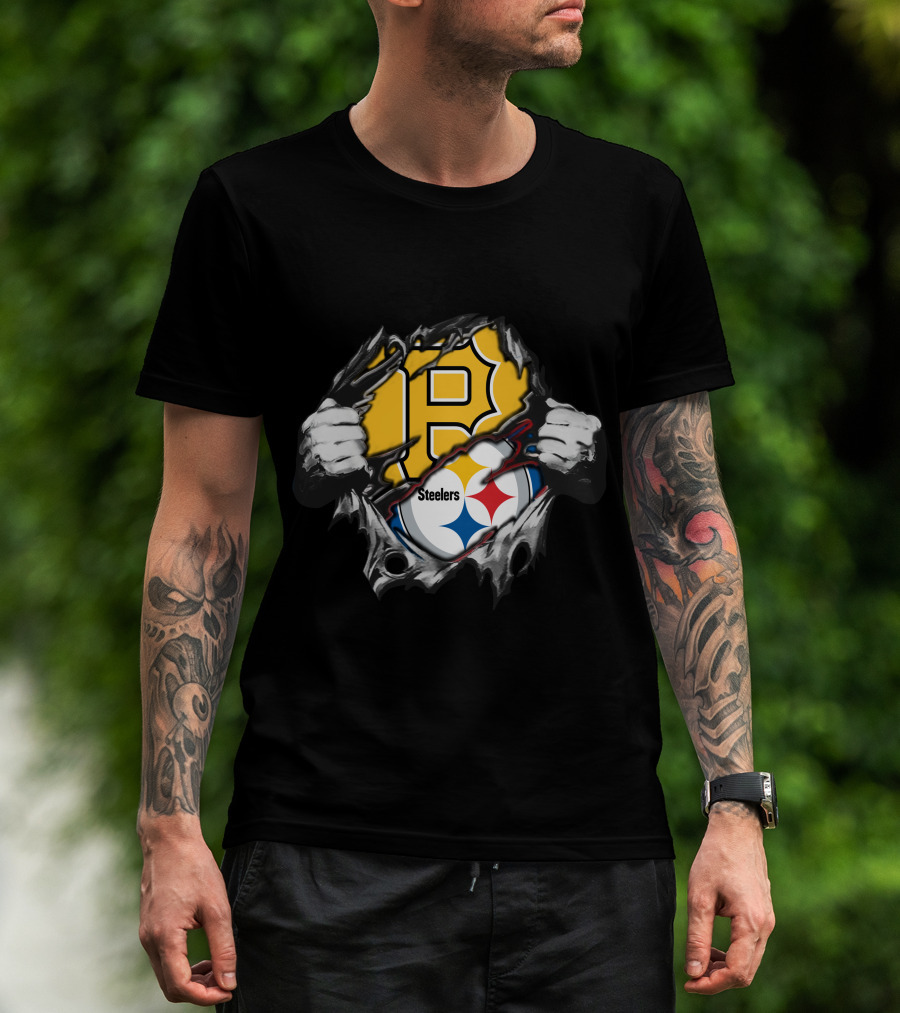 Steelers Pirates Logo Rip Fusion T-Shirt