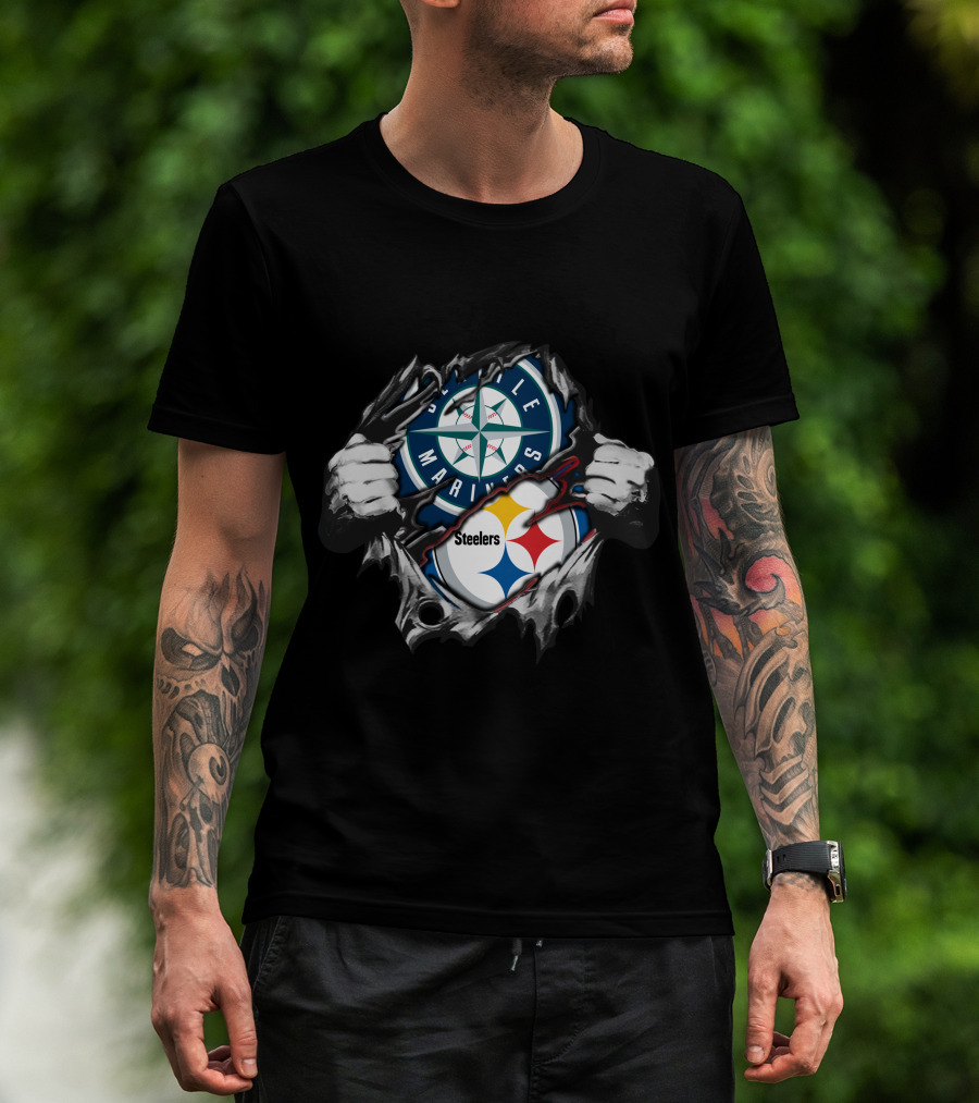 Seattle Mariners Steelers Crossover Fan T-Shirt