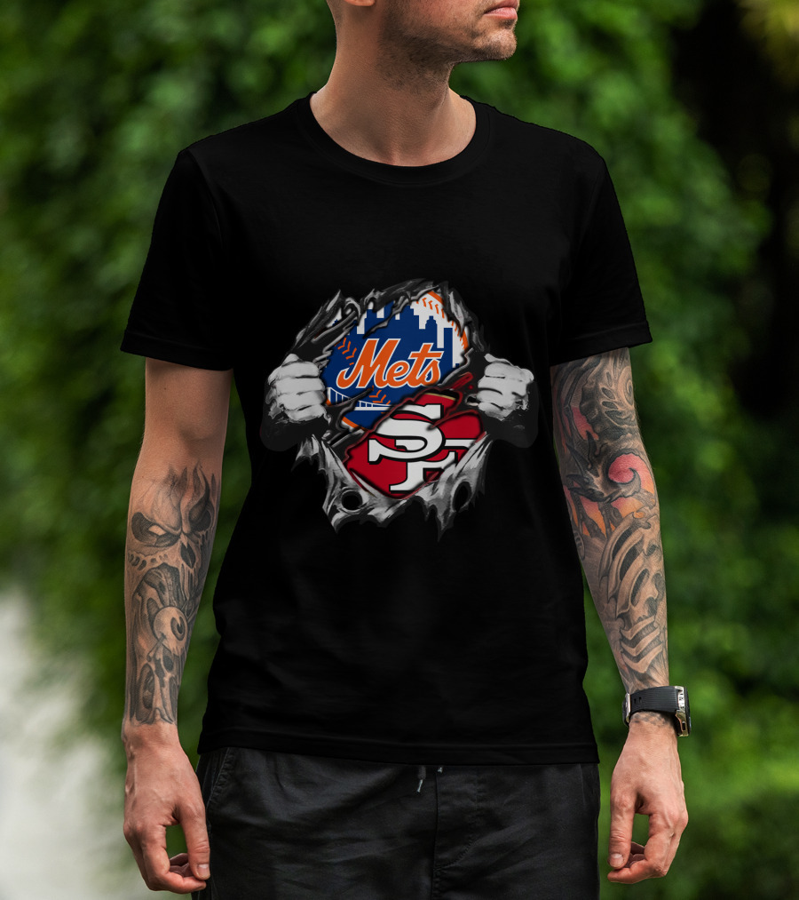 49ers Mets Logo Mashup Collaboration T-Shirt