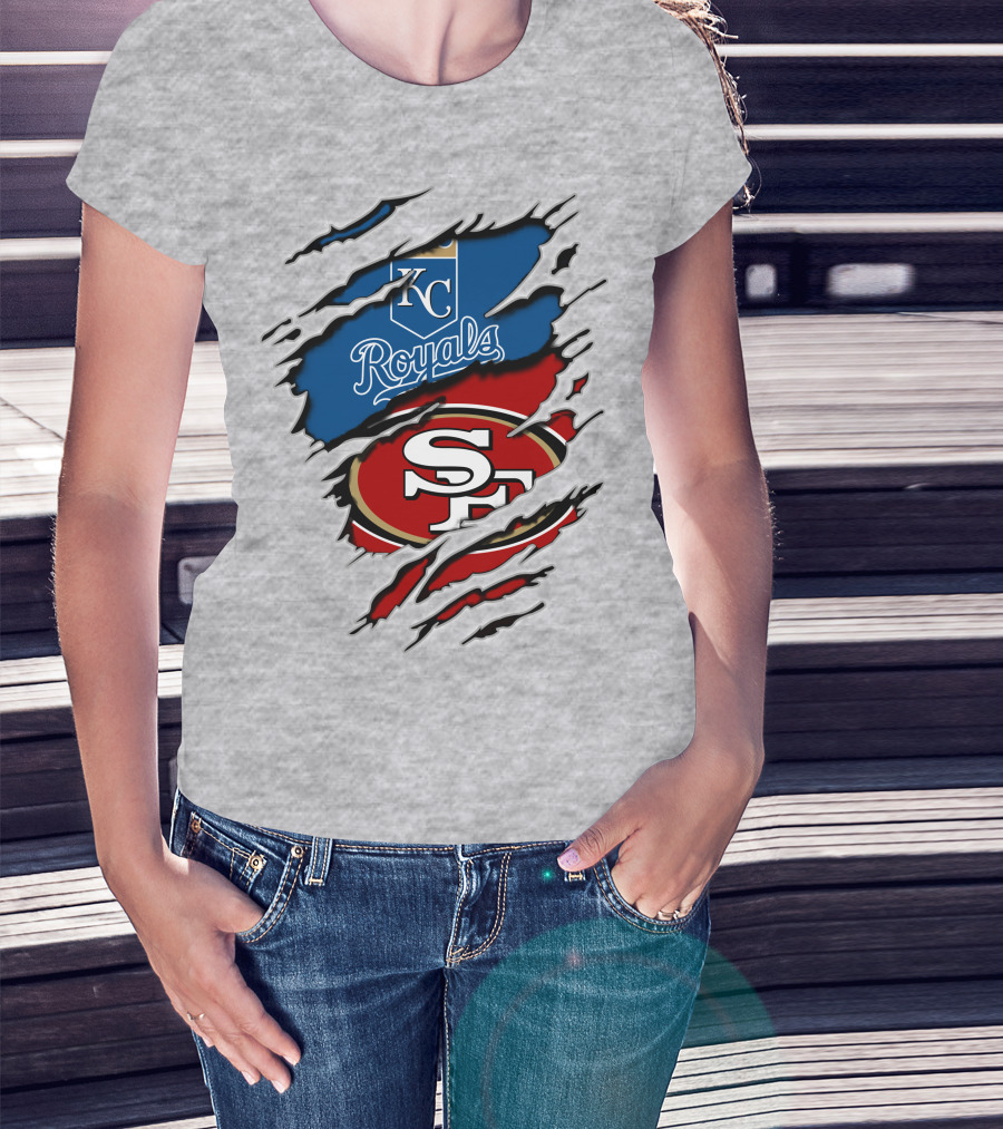 Kc Royals Sf 49ers Logo Mashup T-Shirt