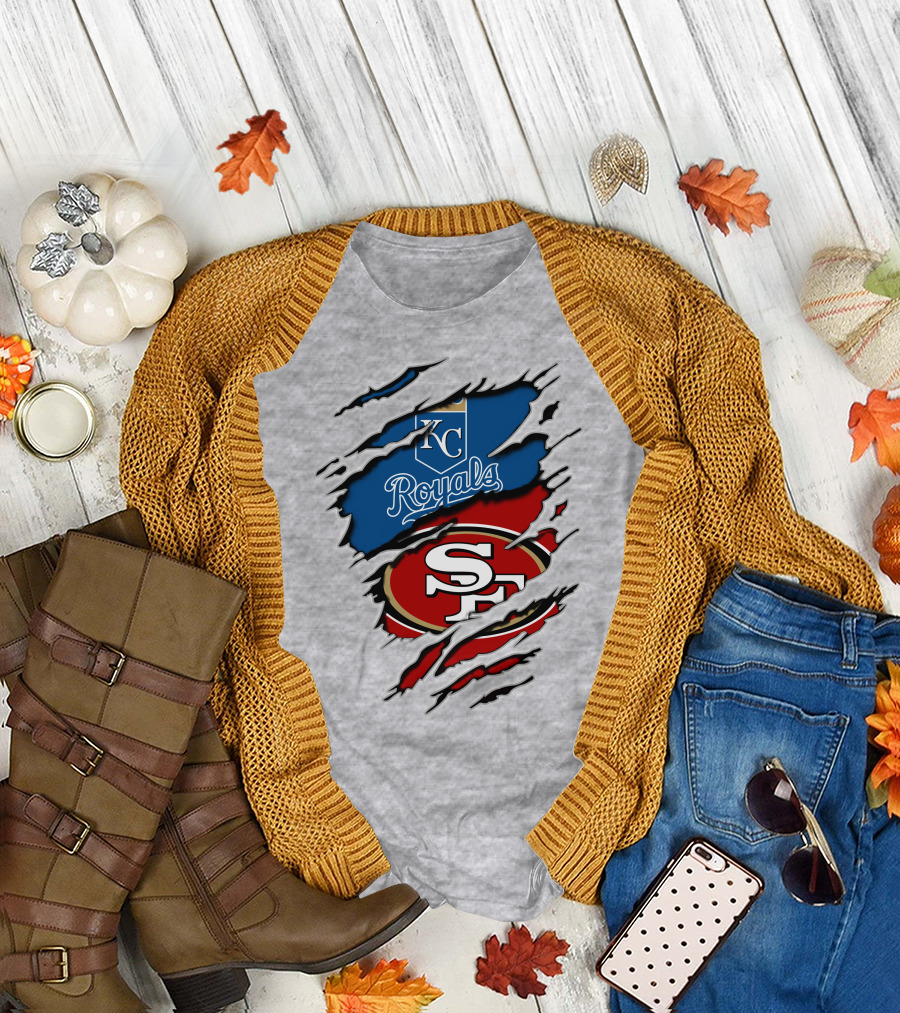 Kc Royals Sf 49ers Logo Mashup T-Shirt