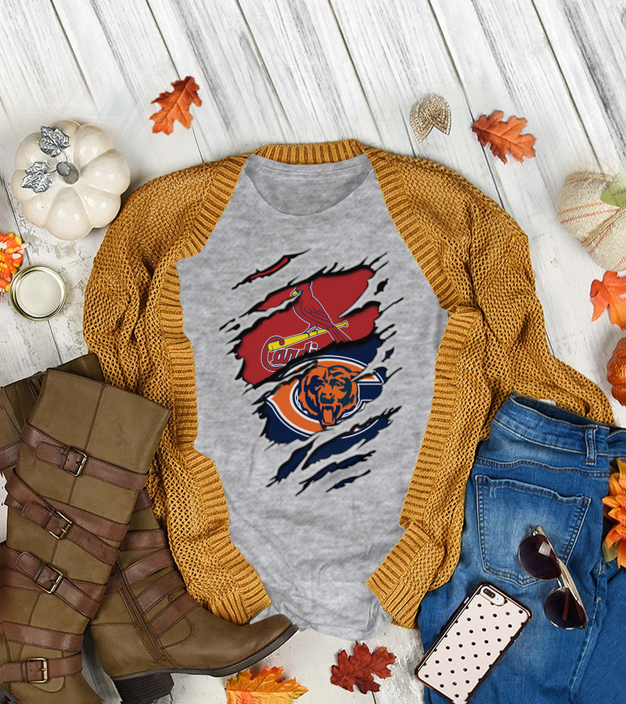 Chicago Bears And St. Louis Cardinals Logo Mashup T-Shirt